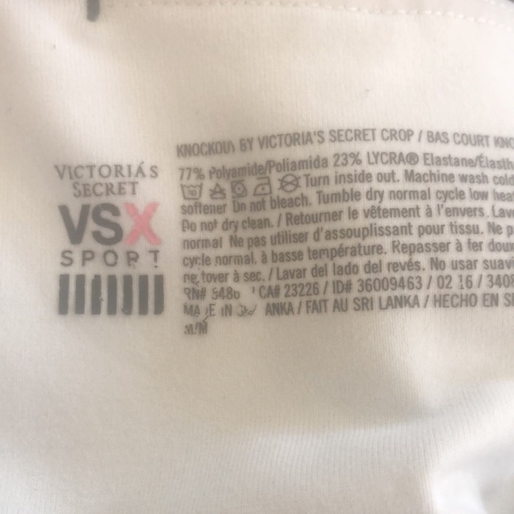 Knock Out By Victoria’s Secret Crop Big Logo Black Pant Size M Workout Yoga - Picture 5 of 5